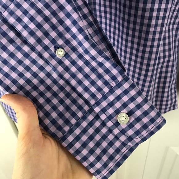 Vineyard Vines Slim Fit Whale Shirt Gingham Blue - Picture 5 of 6